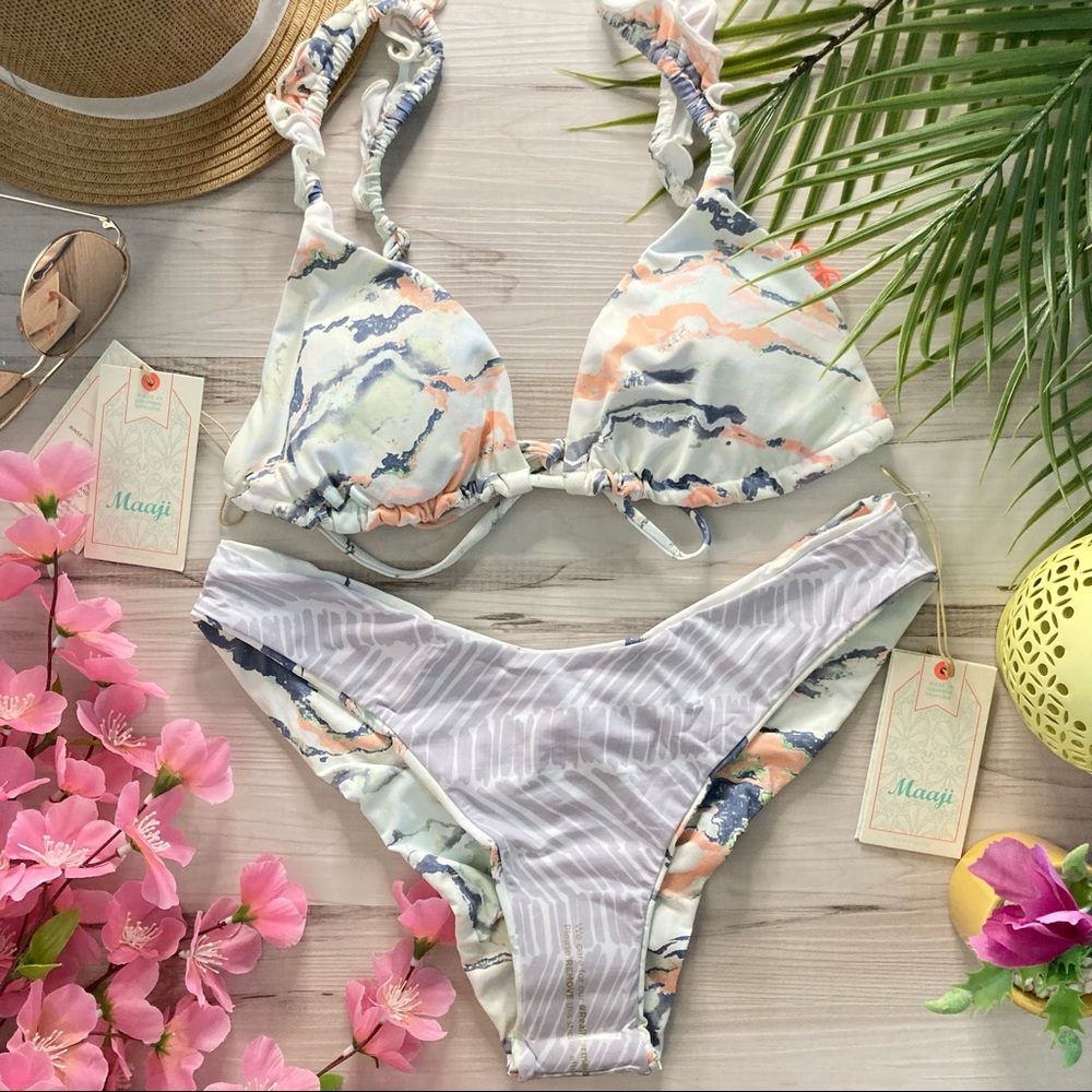 Maaji 🌸 Reversible Light Blue/Purple Bikini Set 👙✨🏝🔥🌺 - Picture 5 of 9